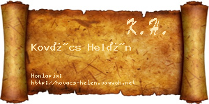 Kovács Helén névjegykártya