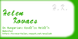 helen kovacs business card